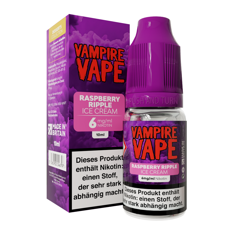 Vampire Vape - Raspberry Ripple Ice Cream 10ml 6mg/ml Nikotin