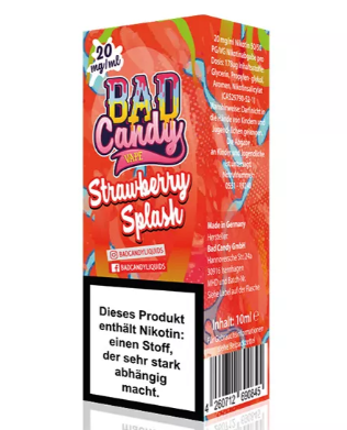 Bad Candy - Salts - Strawberry Splash 10ml 20mg/ml Nikotinsalz