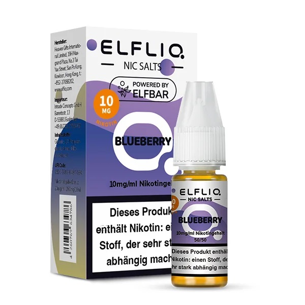 ELFLIQ - Blueberry - 10ml 10mg/ml Nikotinsalz Liquid