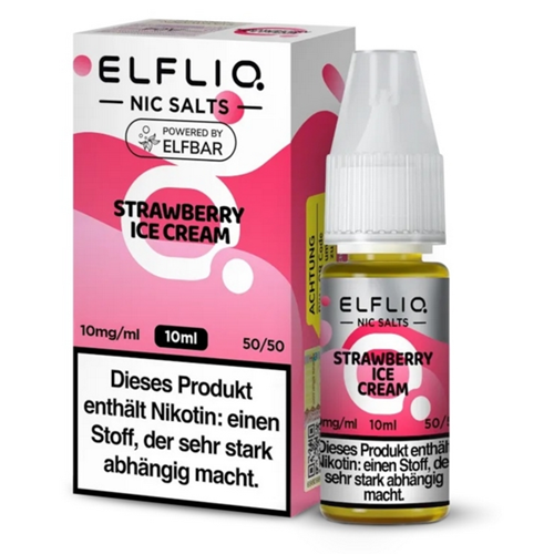 ELFLIQ - Strawberry ICE Cream - 10ml 10mg/ml Nikotinsalz