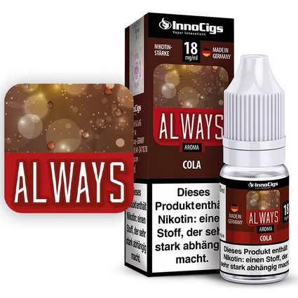 Innocigs - Always Cola Liquid 10ml 18mg/ml Nikotin