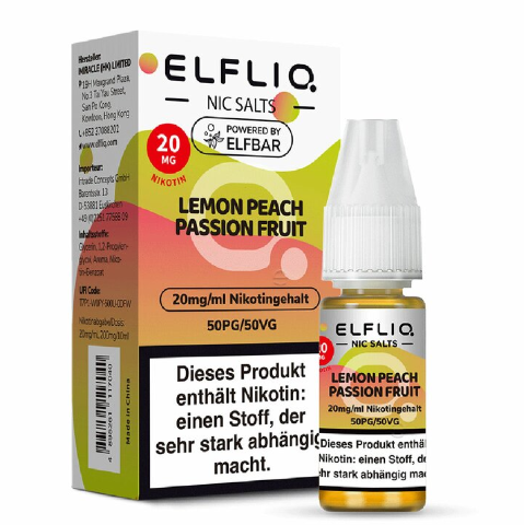 [ELFLP010] ELFLIQ - Lemon Peach Passion Fruit - 10ml 10mg/ml Nikotinsalz Liquid