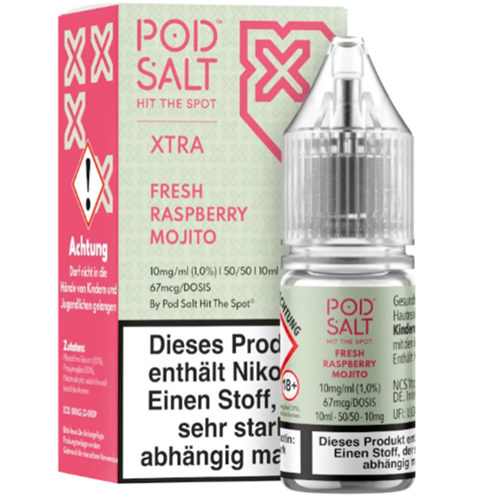 [PSXFR010] Pod Salt X - Fresh Raspberry Mojito 10mg/ml  Nikotinsalz Liquid