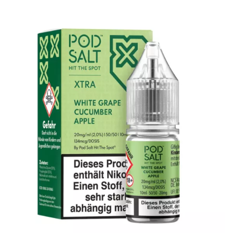 [PSXWG010] Pod Salt X - White Grape Cucumber Apple 10ml 10mg/ml Nikotinsalz