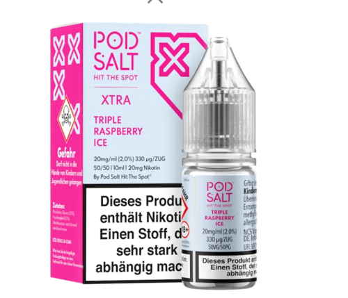 [PSXTR010] Pod Salt X - Triple Raspberry ICE 20mg/ml  Nikotinsalz Liquid