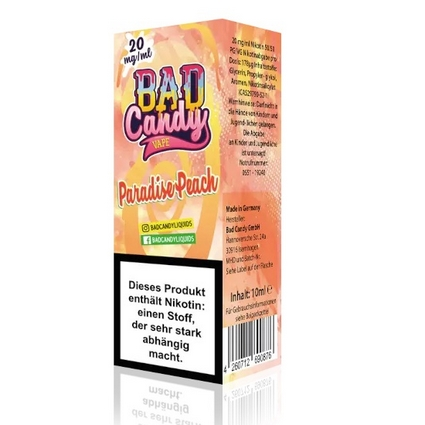 [BCNSPP20] Bad Candy - Salts - Paradise Peach 10ml 20mg/ml Nikotinsalz